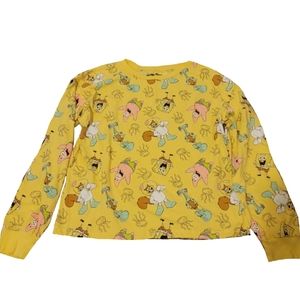 NICKELODEON SpongeBob SquarePants Characters All Over Print Long Sleeve Top MED